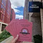 Gloucester Foodie Passport outside Hotel Indigo.