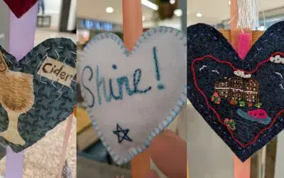 Community heart art installation unveiled at Eastgate Shopping Centre for Love Gloucester month