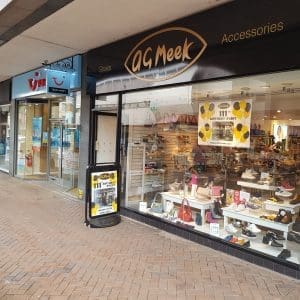 A.G Meek, an independent shoe and accessories retailer on Eastgate Street.