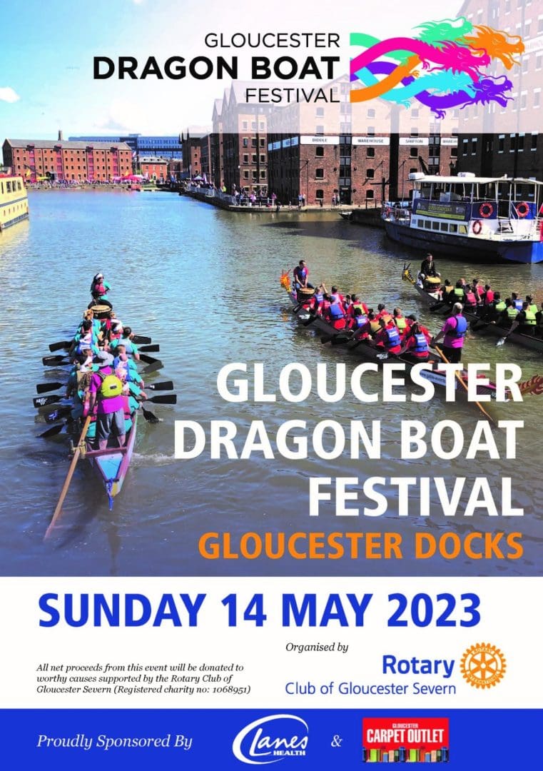 Gloucester Dragon Boat Festival on Sunday 14th May, between 10am to 5.30pm.