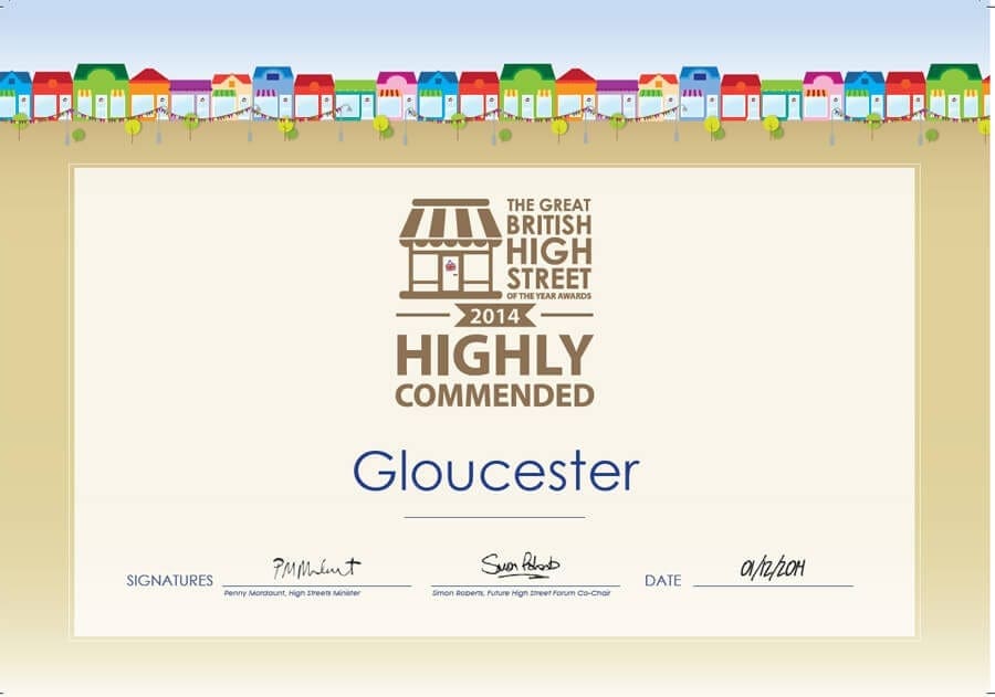 The four Gates of Gloucester wins Highly Commended on the Great British High Street