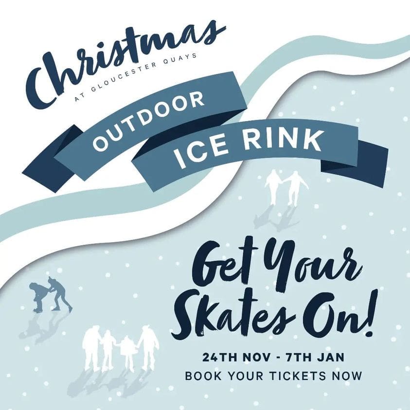 The Gloucester Quays Christmas Ice Rink is back from the 24th November until the 7th January.